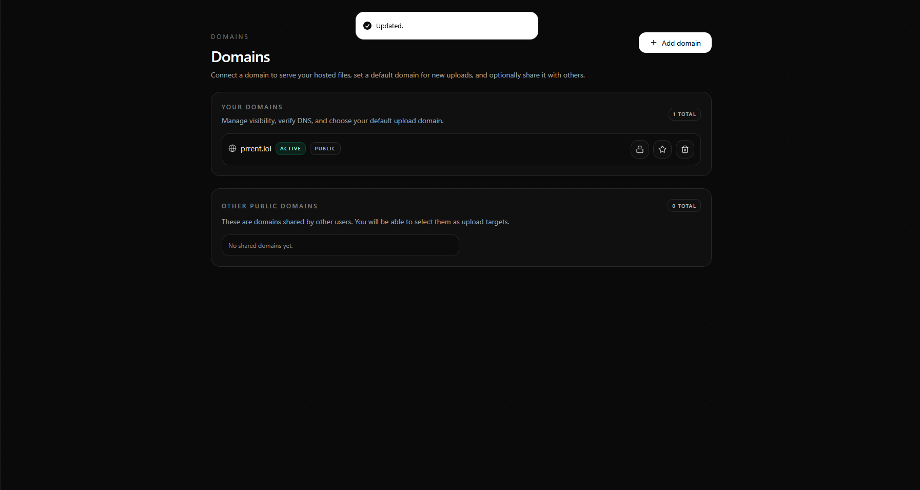 Domains feature